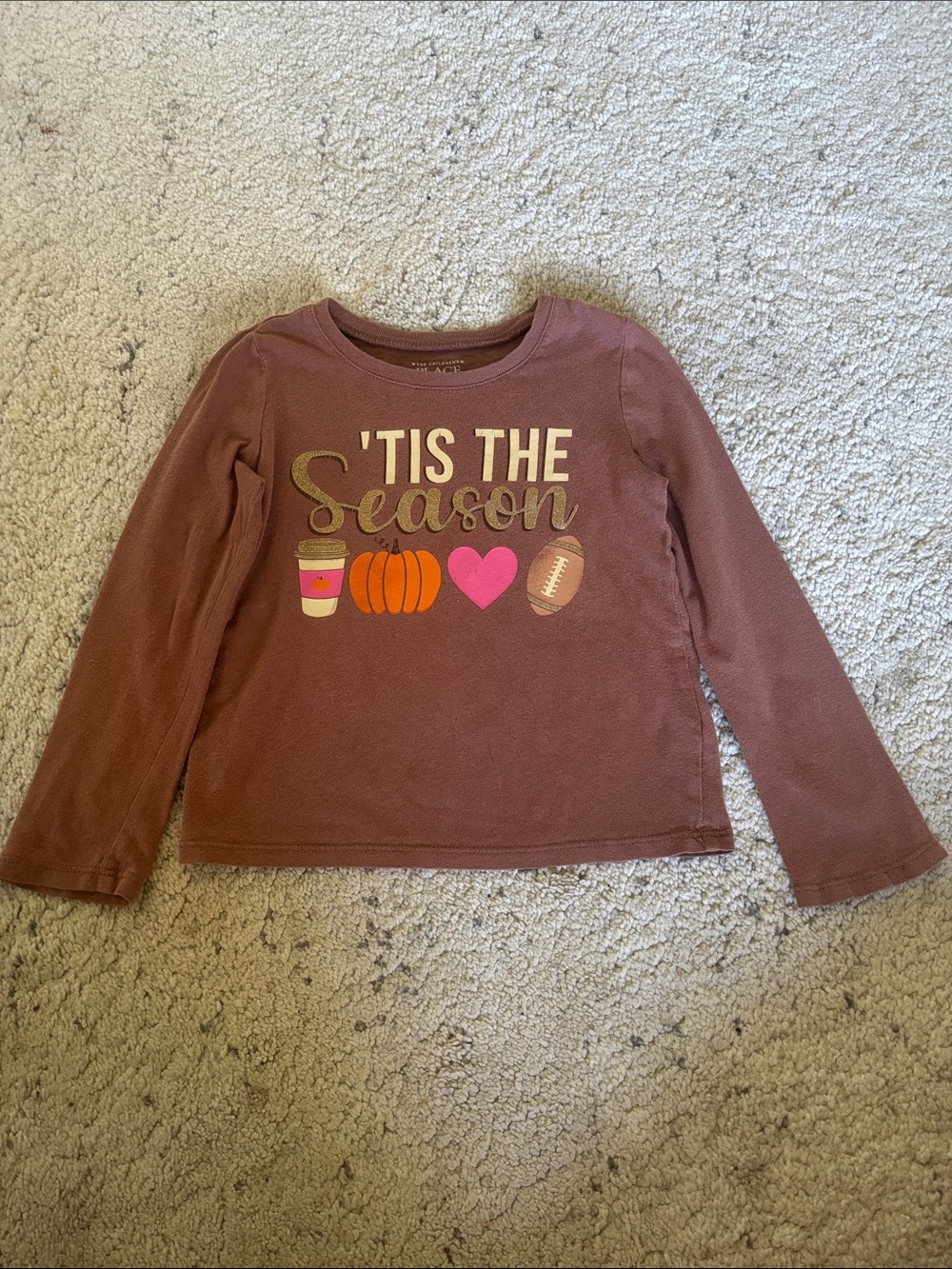 The Children's Place Brown Tis The Season Fall Long Sleeve Tee 3T